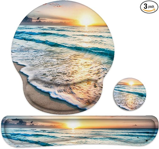 Lateefah Mouse Pad with Wrist Rest, 3-in-1 Gaming Mouse Pad, Keyboard Wrist Rest, Ergonomic Memory Foam Mousepad with Wrist Support for Computer Keyboard