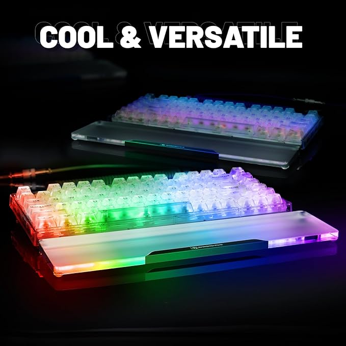 Acrylic Keyboard Wrist Rest-Black 68Key Ergonomic Palm Rest for Computer Keyboard