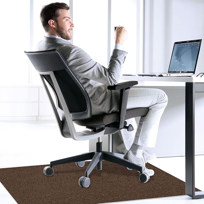 Sycoodeal Office Chair Mat for Hardwood Floor,Office Computer Gaming Chair Mat for Tile Floor,Large Floor Protector Rug,Anti-Slip,Easy to Clean,Coffee(40"x48")