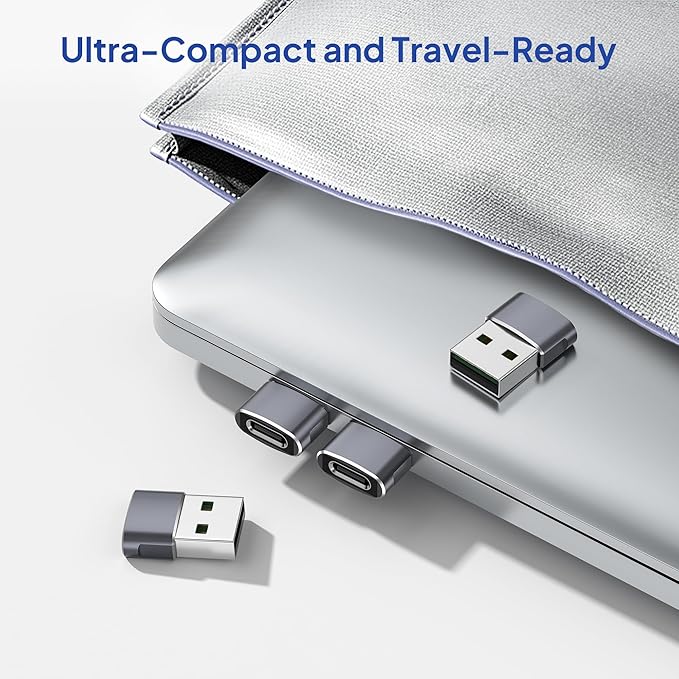 Elebase for Samsung Galaxy Z Flip 7 Adapter,USB to USB C Adaptor 4Pack,Type C Female to A Male Cable Converter for Z Fold Flip 7 6 5,A55 A54 A53 A52,Tab S10 S9 S8 A9 A8 Lite,Watch Ultra Classic Active