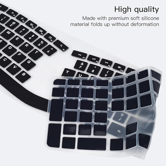 Keyboard Cover for Logitech Ergo K860 Wireless Ergonomic Keyboard, Black