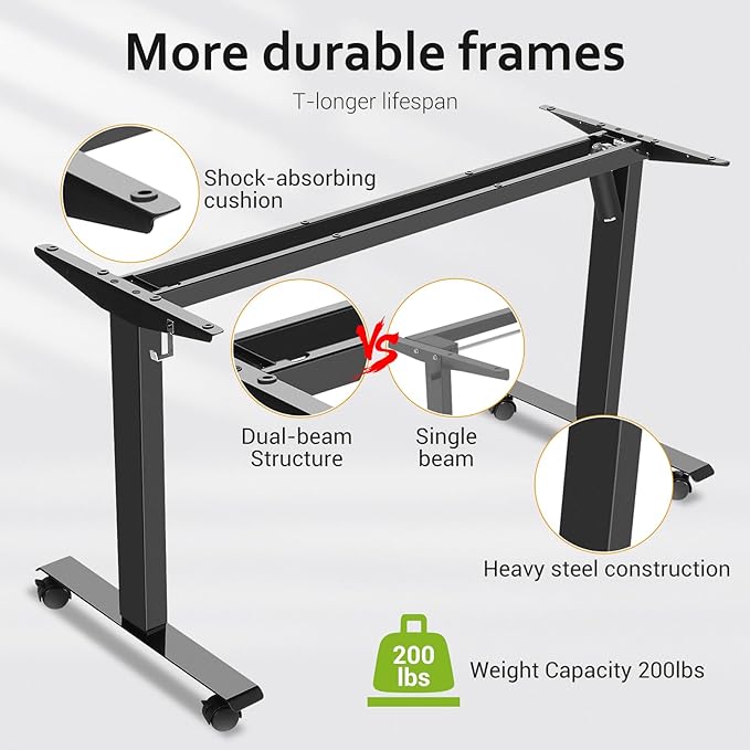 farexon Electric Standing Desk Adjustable Height, 71 x 28 Inch Sit Stand up Desk with Large Mouse Pad, Double Metal Hook,4 Wheels,4 Memory Preset Heights Home Office Computer Desk,Black