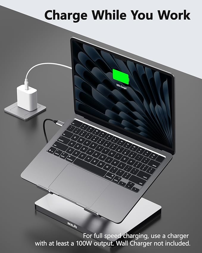 USB C Hub Stand for MacBook Pro, 10 in 1 Adapter for MacBook Air Docking Station with 4K 60Hz HDMI, RJ45 Gigabit Ethernet, SD/TF Card Reader, 4 USB 3.0 for iPad/Dell HP/Surface/Lenovo Laptop Dock