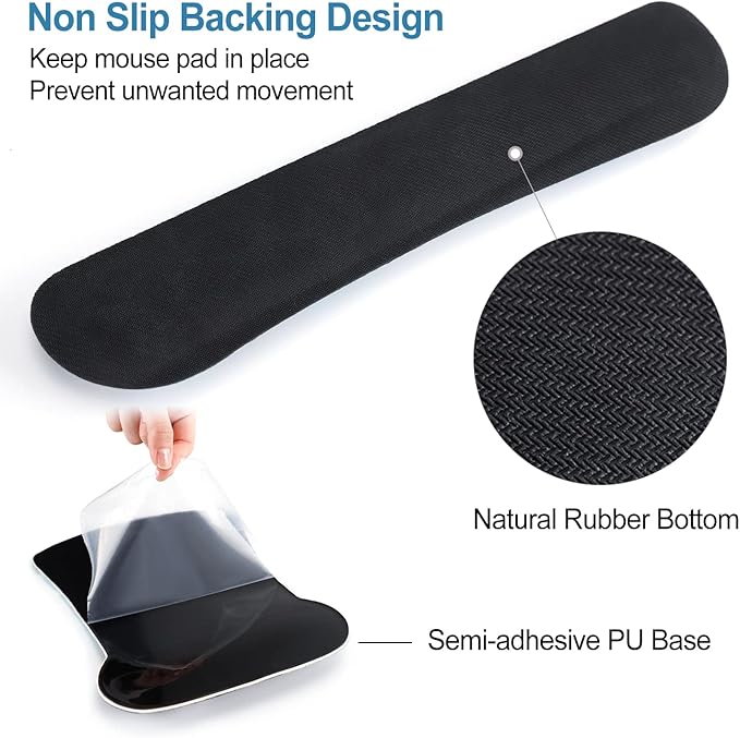 Keyboard Wrist Rest Mouse Pad Support, ToLuLu Gel Ergonomic Mouse Pads for Computer Laptop PC, Comfortable Durable Mousepad Keyboard Wrist Rests for Easy Typing Pain Relief, Lovely Flo