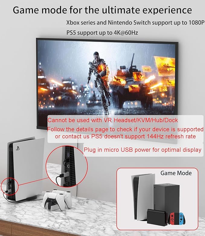 HDMI to DisplayPort Adapter [1 Pack], 4k@60Hz HDMI to DP Converter, Aluminium Male to Female Adapter Compatible with PC, Graphics Card, Laptop and More