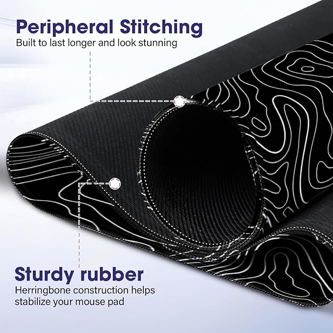 Waterproof Large Gaming Mouse Pad – 31.5" x 15.7" Full Desk Mat, Non-Slip Rubber Base, Stitched Edges, Durable Surface for Esports, Office, Home