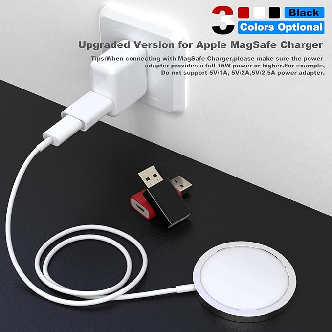 USB to USB-C Adapter,Compatible with Apple MagSafe Watch 7/8/9/10/SE/Ultra,Type-C Female to USB Male Adapter for iPhone 16 15 14 13 12 Mini Pro Max,iPad,Galaxy Note,Google Pixel 9 8 7