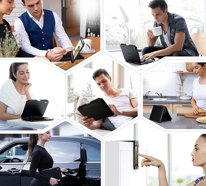 typecase Keyboard Case for iPad mini 7 (2024) & mini 6 (2021) - Wireless Case with Keyboard for iPad mini 7th 6th Generation 8.3" - 11 Colors Backlit Keyboard Cover with Trackpad - Black