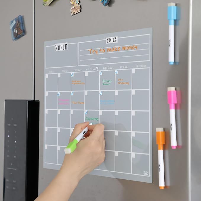 Mr. Pen- Dry Erase Calendar for Fridge, 14.7 x 11.8, Magnetic Calendar with 4 Dry Erase Markers