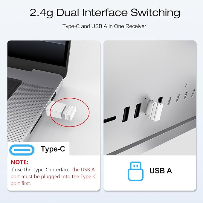 OMOTON Wireless Keyboard for Mac with Forged Metal Frame - 2.4G & Dual Bluetooth (BT1/BT2), Type-C/USB A Receiver, Ultra-Thin, Backlit, Full Size Keyboard for Mac/MacBook/iMac, White