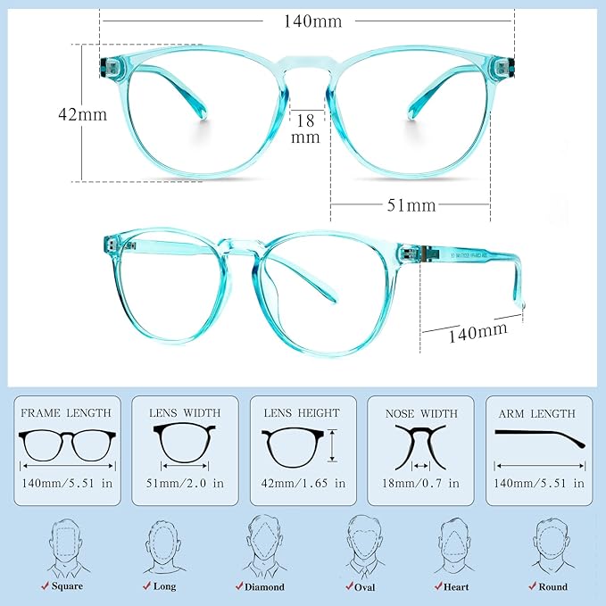 Blue Light Blocking Glasses for Women/Men - 4-Pack Computer Reading/Gaming/TV/Phone Glasses, Anti-Glare