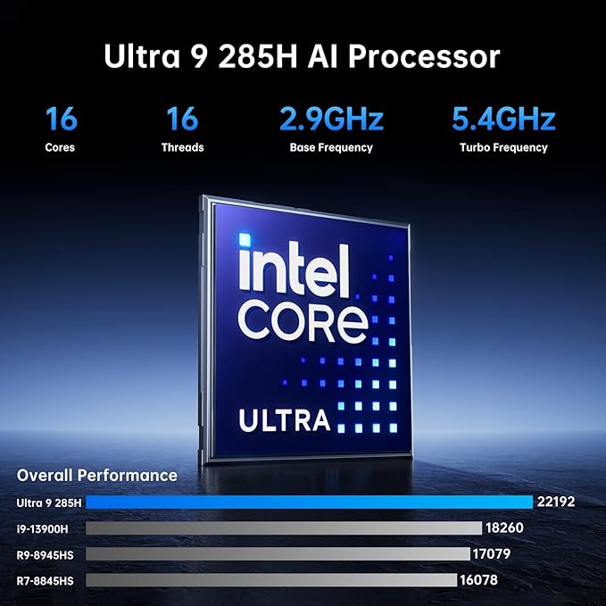 MSECORE 8 Bay Desktop NAS with Double M.2 PCIe4.0 SSD Slots, Ultra 285H (16 Cores, Max 5.4 GHz) 32G LPDDR5 8400 MT/s, 2 * 10Gbps LAN, Four Display (1* HD, 1* DP, 2* USBC) (Diskless)