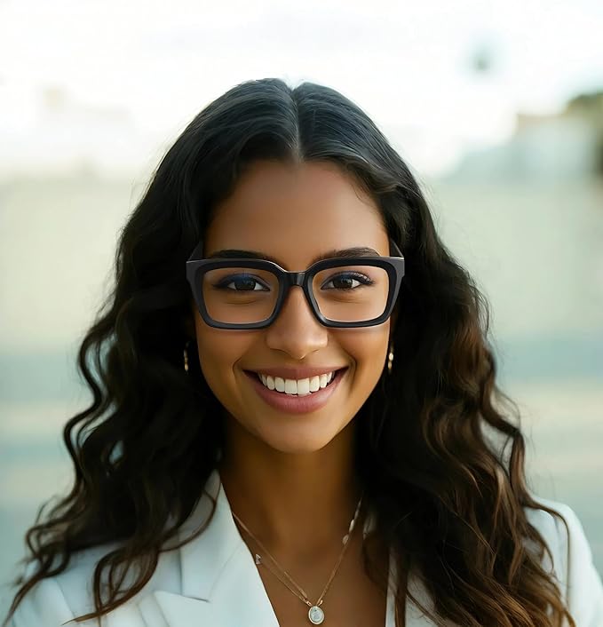 VISOONE Chunky Square Blue Light Blocking Glasses with Anti Computer Glare for Working Women Men MONTANA