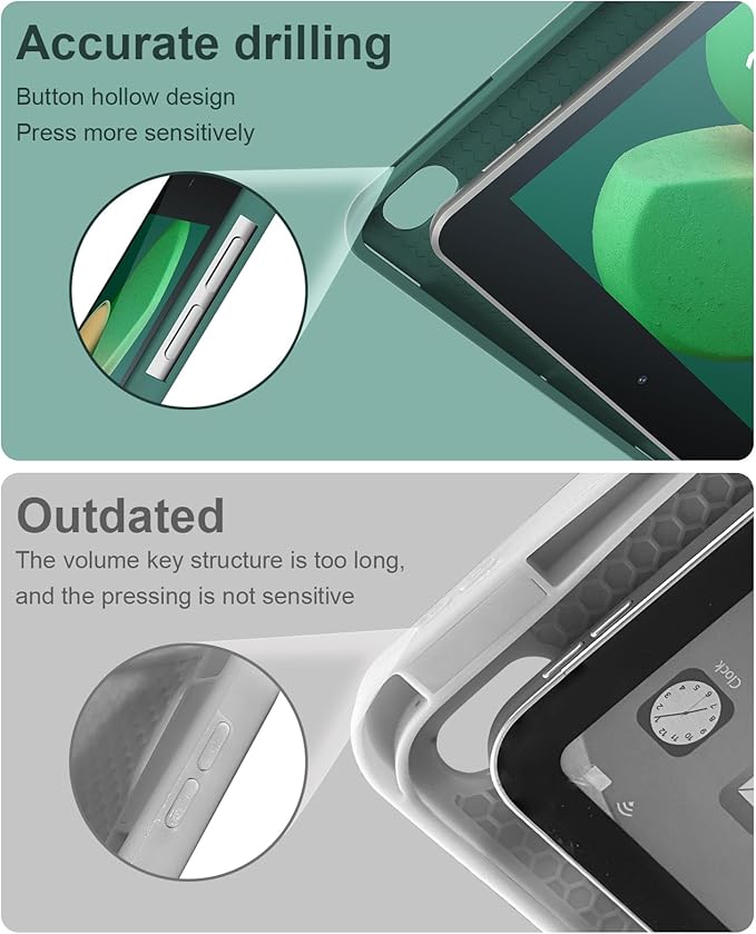 10.2 inch Slim Smart Case iPad 9th Generation Case with Keyboard, Built-in Pencil Holder Folio Stand Cover Detachable Bluetooth Keyboard for iPad Keyboard Case 9th/8th/7th and iPad Pro 10.5" -Green