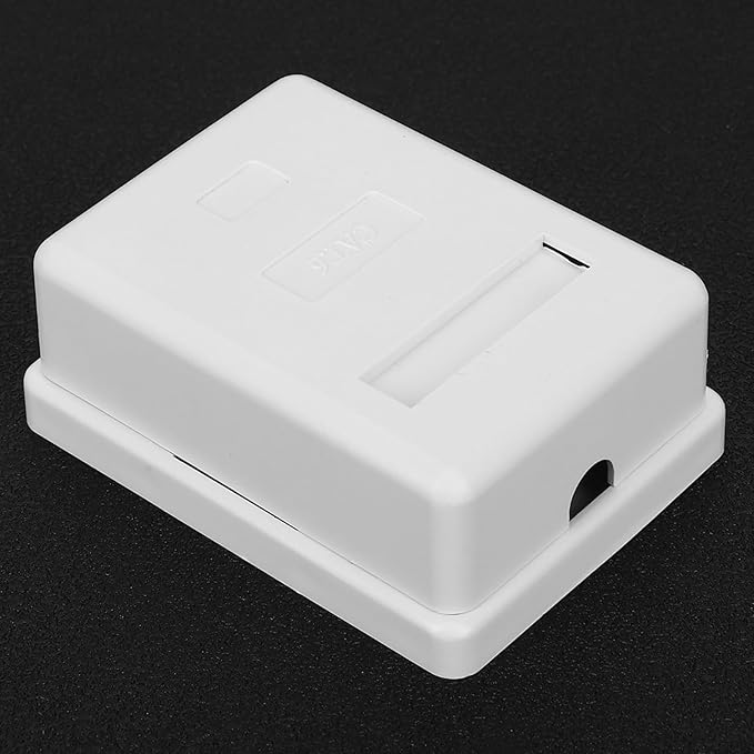 Kadimendium Networks Box Shielded CAT6 Single Port RJ45-8P8C Desktop Information Box for Networks Mounted, 2pcs ABS Shown with DouableSided Tape and Screw, for Wiring