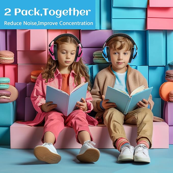 Floriogra 2 Pack Noise Canceling Headphones for Kids, Kids Ear Protection Earmuffs for Autism, Toddler, Children, Noise Cancelling Headphones Sound Proof Earmuffs for Concerts, Air Shows, Fireworks