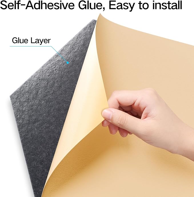 16 Pack Self-Adhesive Acoustic Panels 12" X 10" X 0.4" - Sound Proof Foam Panels for Wall with High Density, Y-Lined Design, Flame Resistant, Absorb Noise and Eliminate Echoes(Dark Gray)
