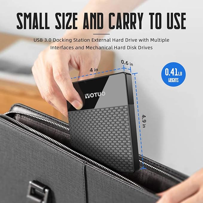 2TB Docking Station External Hard Drive Storage, USB-C Hub + HDD 7-in-1, USB 3.0, SD/TF Card, HDD for Windows, Mac, Android, TV, iPhone 15/16/17, Laptop, Desktop, PC