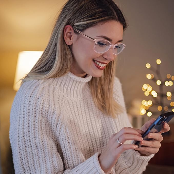 OPTOFENDY Blue Light Glasses for Women, TR90 Fashion Blue Light Blocking Glasses for Computer
