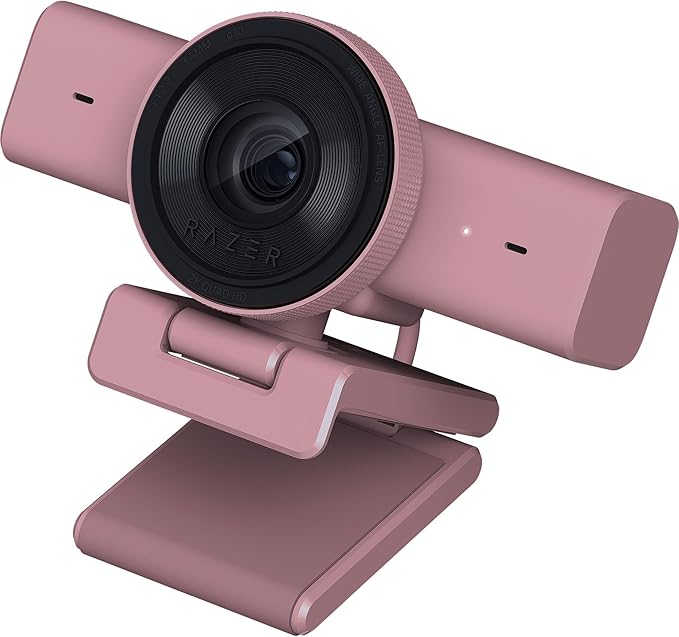 Razer Kiyo V2 X Streaming Webcam: 1440p 60 FPS - Auto Focus - Built-in Microphone - Wide Angle Lense - Integrated Privacy Shutter - Works with OBS, Xsplit, Streamlabs, Discord, Zoom, Teams - Pink