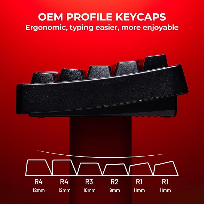 HITIME x XVX Keycaps 60 75 100 Percent - Shine Through Custom Keycaps w/IMD Tech, Large Font, Big Lettering Key Cap for Mechanical Keyboards, Full 118 Key Set, OEM Profile, Black