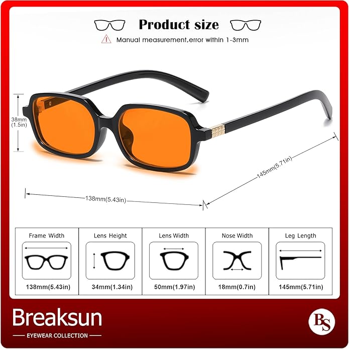Retro Rectangle Glasses for Women Men Small Square Blue Light Blocking Glasses Vintage Eyeglasses