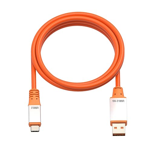OkyLink 5ft (1.5M) USB 3.2 Gen 2 Type A to Type C Male to Male Cable - 10Gbps Long Range, Orange