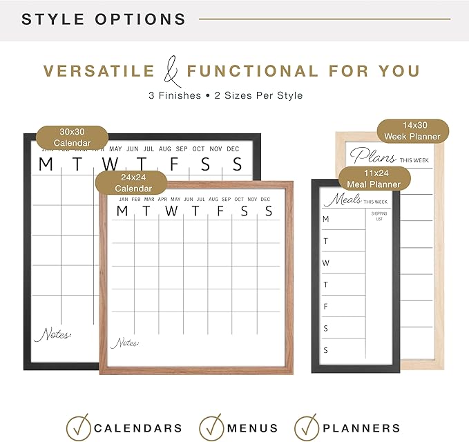 MCS Dry Erase Weekly Meal Planner 14x30 Natural Framed Calander Whiteboard for The Wall, Plan Your Meals for The Week, Family Weekly Planner for Dinners & More–Including Shopping List