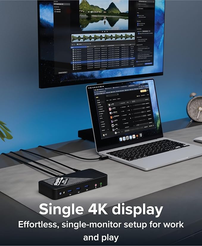 Plugable USB-C Dock with 4K HDMI and 60W Charging, Compatible with Thunderbolt 3/4, USB4, and USB C macOS, Windows, and Chromebook 1Gbps Ethernet, 3X USB 3.0, 2X USB 2.0, Driverless