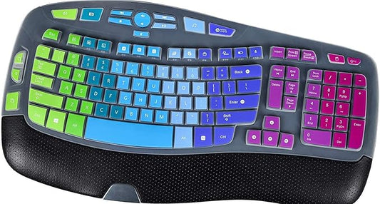 Keyboard Cover for Logitech K350 MK550 MK570, Ultra Thin Keyboard Cover Skin for Logitech K350 MK550 MK570 Keyboards Covers Protector Accessories, Rainbow