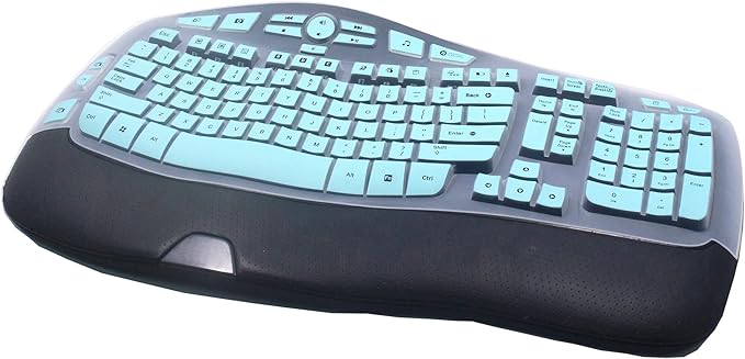 Silicone Keyboard Skin Cover Compatible for Logitech K350 MK550 MK570 Wireless Wave Keyboard, Logitech K350 MK550 MK570 Keyboard Skin (Mint)