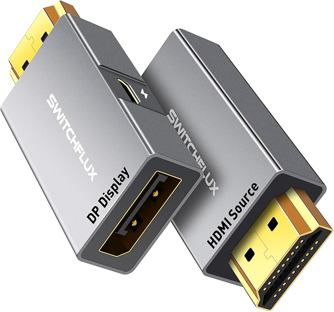 HDMI to DisplayPort Adapter [1 Pack], 4k@60Hz HDMI to DP Converter, Aluminium Male to Female Adapter Compatible with PC, Graphics Card, Laptop and More