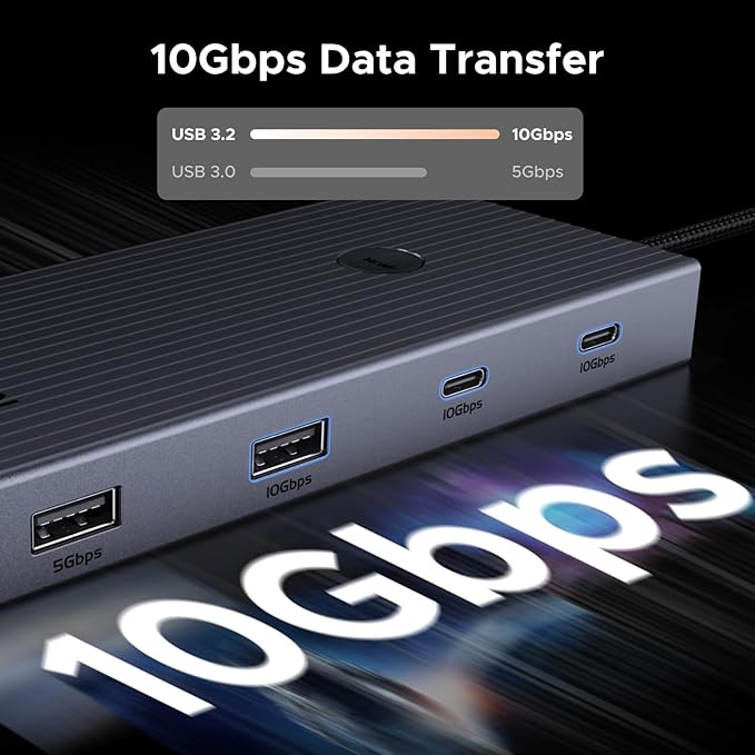 UGREEN Revodok Pro 9 in 1 USB C Hub Gigabit Ethernet Adapter 4K@60Hz HDMI, 100W PD Charging, USB A Data Ports, SD/TF Card Reader Compatible with Mac M1, M2, M3,M4, M5,Steam Deck
