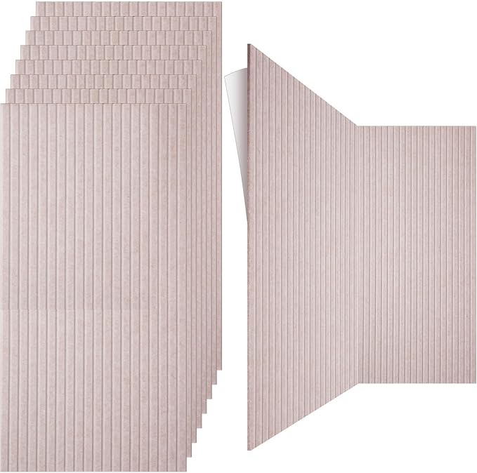 10 Pack Large Acoustic Panels 47"x24"x0.4" Peel and Stick Soundproof Wall Panels Self Adhesive Sound Absorbing Foam Wall Panel High Density Acoustic Ceiling Panel for Bedroom Home Studio Office, Camel
