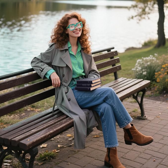 hoyuwak Oversized Square Blue Light Glasses Big Frame Computer Eyewear Thick Fashion Clear Glasses for Women Fashion