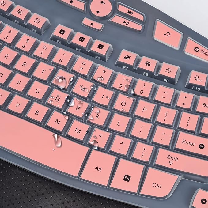 Keyboard Cover for Logitech K350 MK550 MK570 Wireless Wave Keyboard Cover Skin Protector, Logitech K350 MK550 MK570 Accessories, Pink