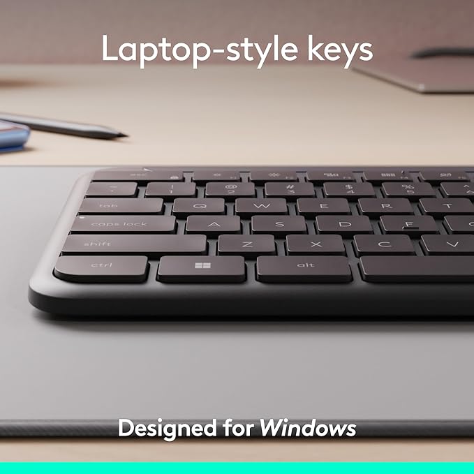 Logitech Signature Slim MK955 Combo for Business | Copilot Edition, Microsoft Copilot, Copilot in Windows, Wireless Keyboard and Mouse, Quiet Typing, Secure Receiver, Bluetooth, Windows - Graphite