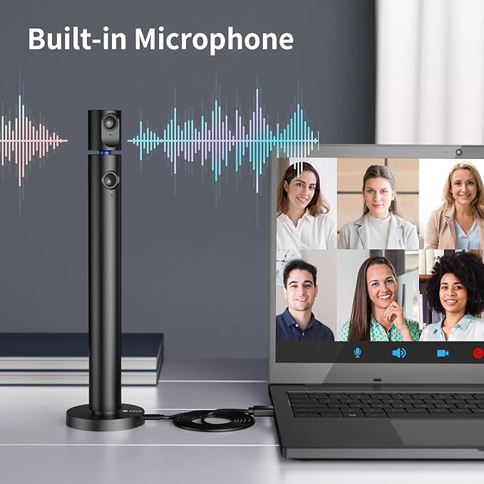 CZUR Halo Streaming Dual Webcam, Professional USB Web Camera 1080P with Microphone, 90° View Computer Camera, Plug & Play, Compatible with Windows/Mac, for TikTok/YouTube/Yahoo Messenger