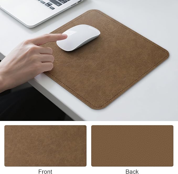 Imitation Crazy Horse Leather Desk Mat - Waterproof Desk Pad - Ideal for Large Mouse Pad and Desk Mats on Top of Desks (Camel+Camel, 11"*8")