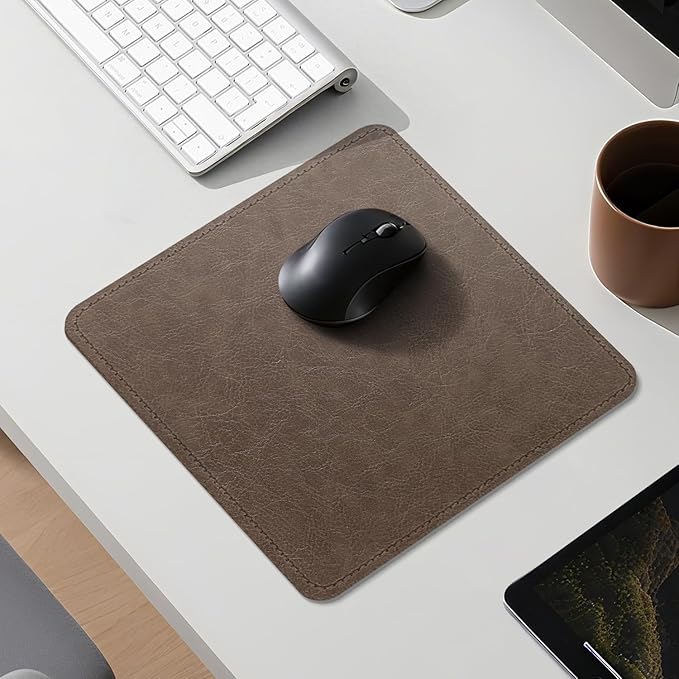 Imitation Crazy Horse Leather Desk Mat - Waterproof Desk Pad - Ideal for Large Mouse Pad and Desk Mats on Top of Desks (Chestnut+Chestnut, 11"*8")