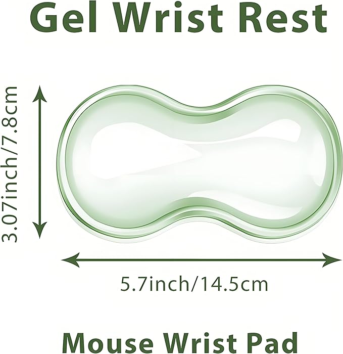 Gel Mouse Wrist Rest, Clear Silicone Ergonomic Support for Gaming Pain Relief, Cute Wrist Rest for Office, Computer, Laptop (Green)