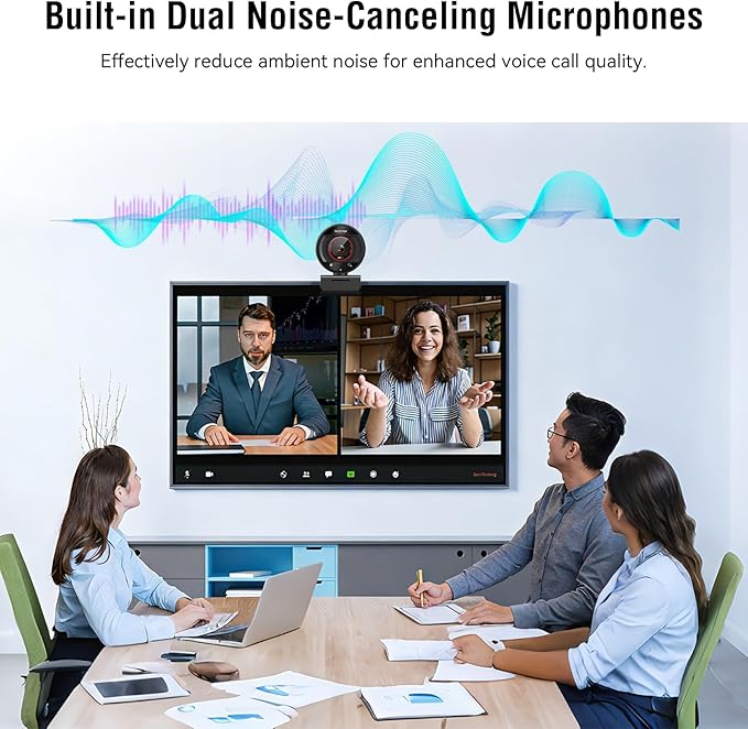 4K Webcam with Microphone for PC Laptop 1080P@60fps Web Cam with Privacy Cover for Streaming with PDAF 8X Digital Zoom for Desktop Camera for Mac Windows USB Web Cam for Teams/Twitch/Zoom/Meeting