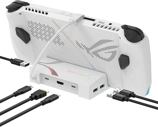 SABRENT Docking Station for Asus ROG Ally, 6-Port USB Type-C, 4K@60Hz HDMI, 5Gbps USB Ports, Power Delivery, Compact Design for Gaming (DS-RA6P)