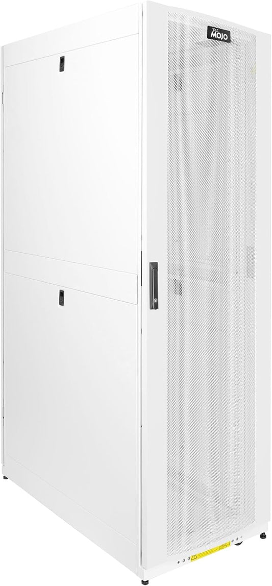Tecmojo 42U Server Rack Cabinet - PRE-Assembled 24inch Width 43inch Depth IT Network Equipment Cabinet Rack Enclosure with Casters - 3000lbs Weight Capacity(06White)