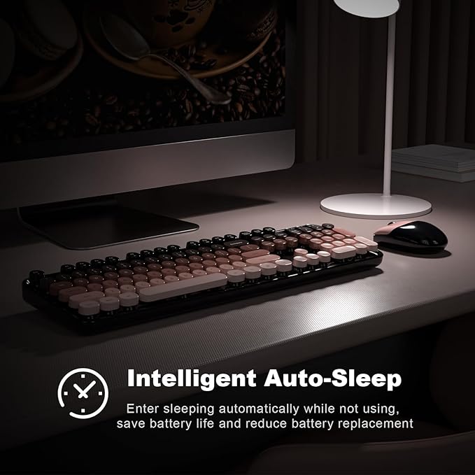 KNOWSQT Wireless Keyboard and Mouse Combo - BlackBerry-Gradient Colorful 2.4G Typewriter Full-Size Cute Keyboards - USB Receiver Plug and Play, for Computer, PC, Laptop, Desktop, Windows
