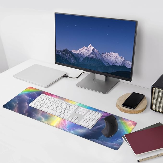 Anime Angel Desk Mat Large Gaming Mouse Pad Anime Angel Extended Mousepad Big in Laptop Computer Mouse Keyboard Mat for Office Desk Decor 31.5x12 in
