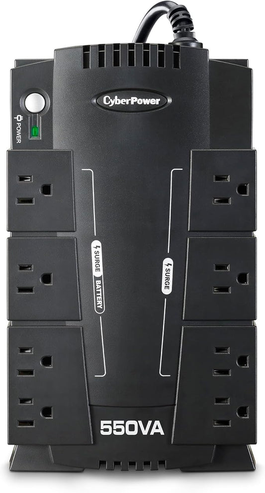 CyberPower CP550SLG Standby UPS Battery Backup and Surge Protector, 550VA/330W, 8 Outlets, Compact, UL Certified