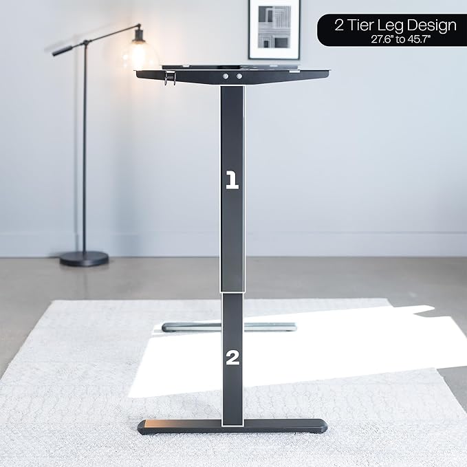VIVO Electric Stand Up Desk Frame Workstation, Single Motor Ergonomic Standing Height Adjustable Base with Simple Controller, Black, DESK-V100EB