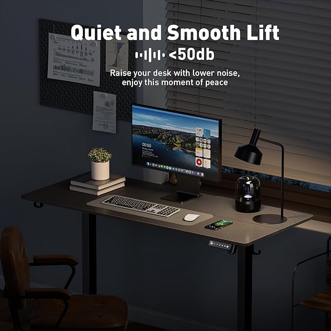 Electric Standing Desk Legs Only, Height Adjustable from 27.3" to 46.2", Standing Desk Frame for 40'' to 63'' Desktop, Sit Stand Desk Base with 4 Memory Presets for Home Office Work (Black)