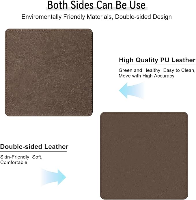 Imitation Crazy Horse Leather Desk Mat - Waterproof Desk Pad - Ideal for Large Mouse Pad and Desk Mats on Top of Desks (Chestnut+Chestnut, 11"*8")